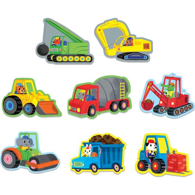 My First Puzzle Set: Happy Animals & Construction Site, multi - Puzzles - 4