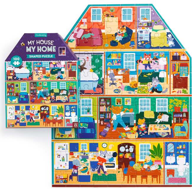 My House, My Home 100 piece House Shaped Puzzle, multi - Puzzles - 5