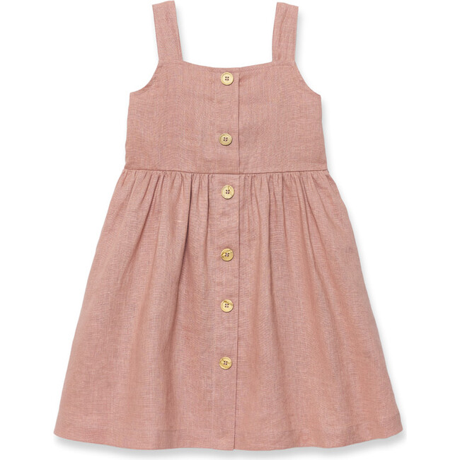 Caroline Linen Pinafore, Tea Rose