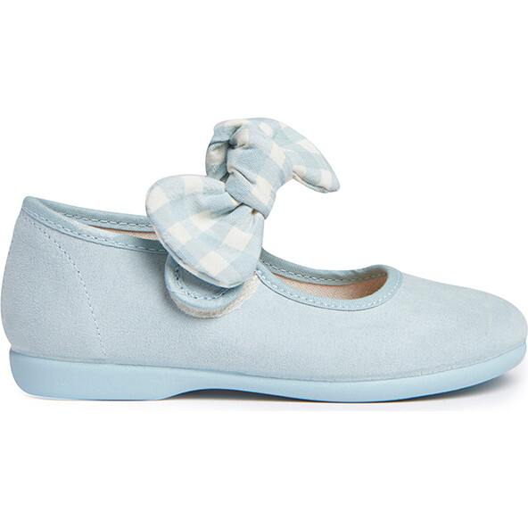 Gingham Bow Mary Janes, Blue