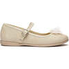 Pom-Pom Buckle Mary Janes, Tan - Mary Janes - 1 - thumbnail