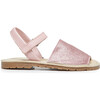 Leather Sandals, Pink Glitter - Sandals - 1 - thumbnail