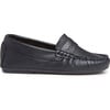 Leather Penny Loafers, Navy - Loafers - 1 - thumbnail