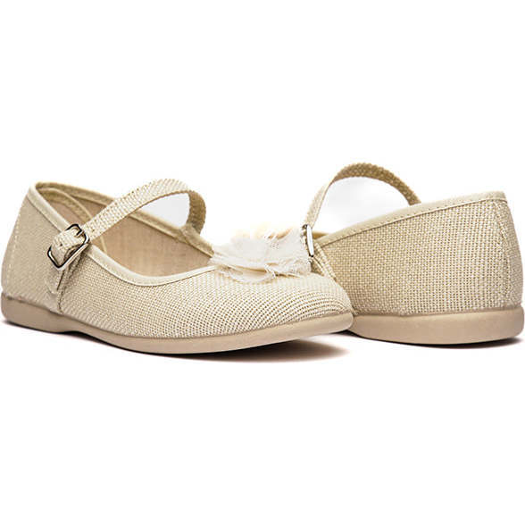 Pom-Pom Buckle Mary Janes, Tan - Mary Janes - 2