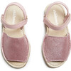 Leather Sandals, Pink Glitter - Sandals - 3 - thumbnail