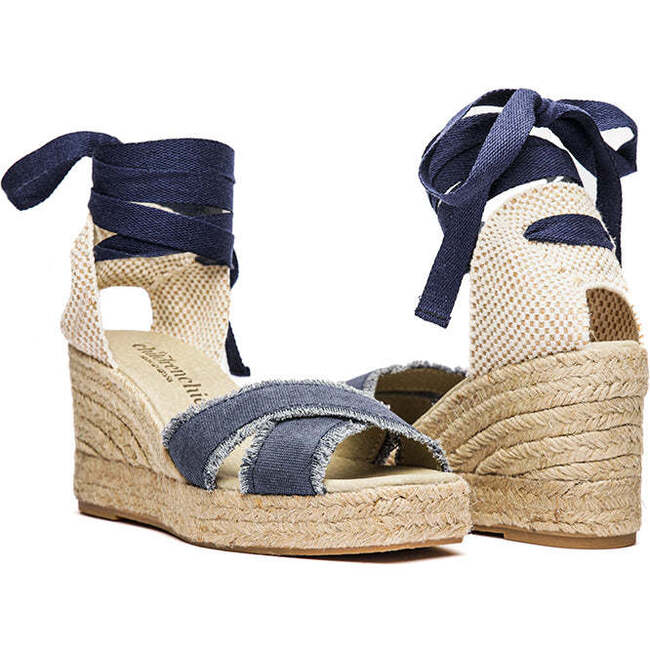 Bluma Denim Canvas Wedge Espadrille Sandal