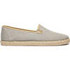 Linen Yute Slip-On Sneakers, Light Grey - Loafers - 1 - thumbnail