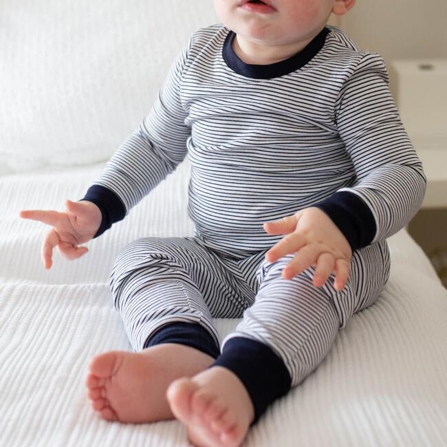 Classic Stripe Pajama Set, Navy - Pajamas - 2
