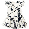 Mini Marielle Flutter Sleeve Dress, Cream And Black - Dresses - 1 - thumbnail