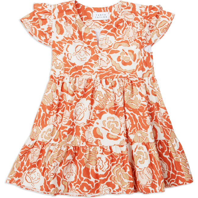 Mini Marisol Notch Neck Print Dress, Guava Multi