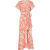 Women's Blaire Flutter Sleeve Print Dress, Guava Multi - Dresses - 1 - thumbnail