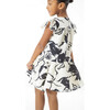 Mini Marielle Flutter Sleeve Dress, Cream And Black - Dresses - 5