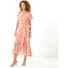 Women's Blaire Flutter Sleeve Print Dress, Guava Multi - Dresses - 2