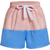 Mid-Leg Boy Short Swim Trunks, Salmon Sky - Swim Trunks - 1 - thumbnail