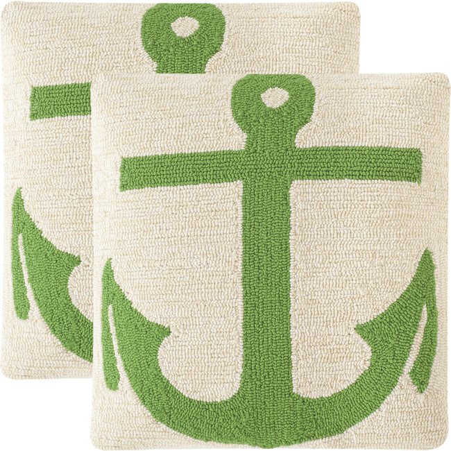 Ahoy Outdoor Pillow, Sunshine Green (Set Of 2) - Throws - 1