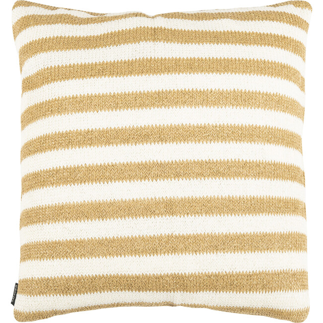 Gia Striped Throw Pillow, Gold And White