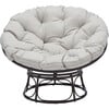 Kiraya Papasan Chair, Brown And Grey - Accent Seating - 1 - thumbnail