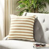 Gia Striped Throw Pillow, Gold And White - Throws - 2