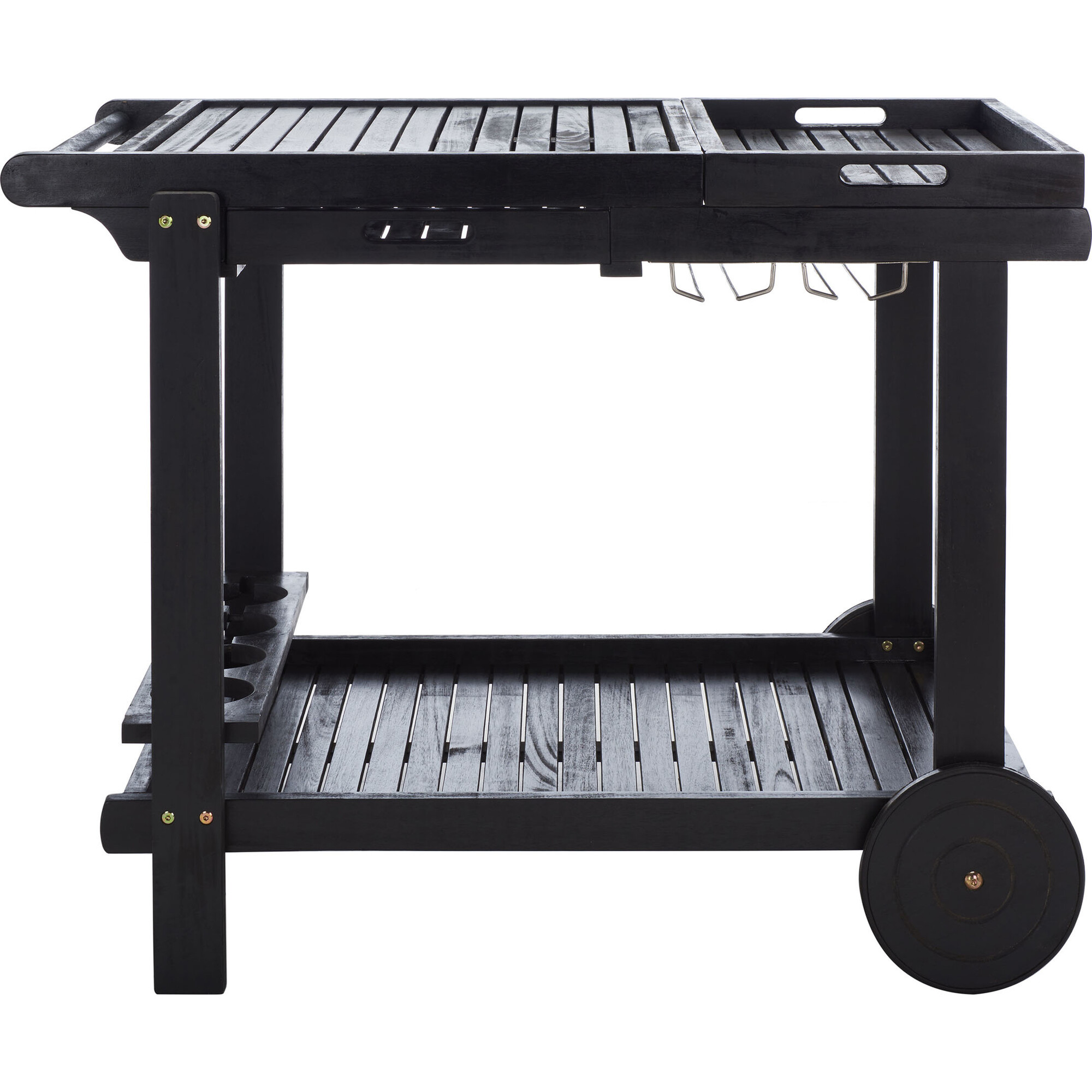 Orland Wooden Tea Trolly, Black - Outdoor Home - 1