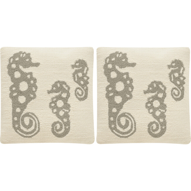 Tropical Oreas Outdoor Pillow, White And Tropical Light Grey (Set Of 2) - Throws - 2
