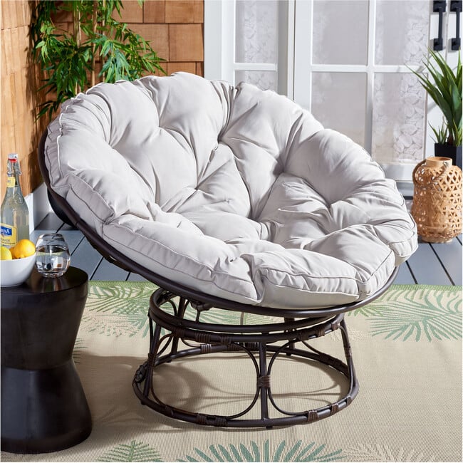 Kiraya Papasan Chair, Brown And Grey - Accent Seating - 4