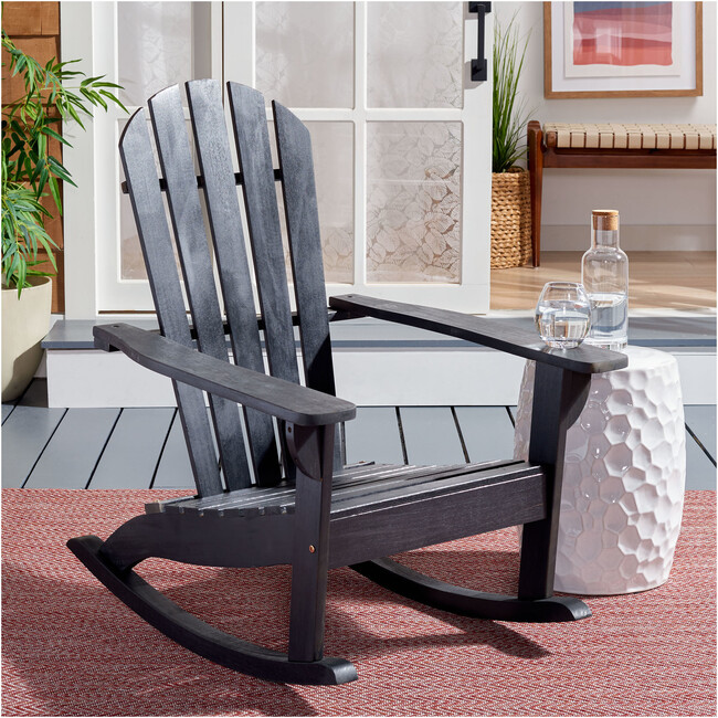 Brizio Adirondack Rocking Chair, Black - Accent Seating - 4