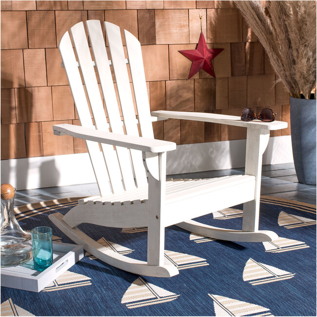 Brizio Adirondack Rocking Chair, White - Accent Seating - 4