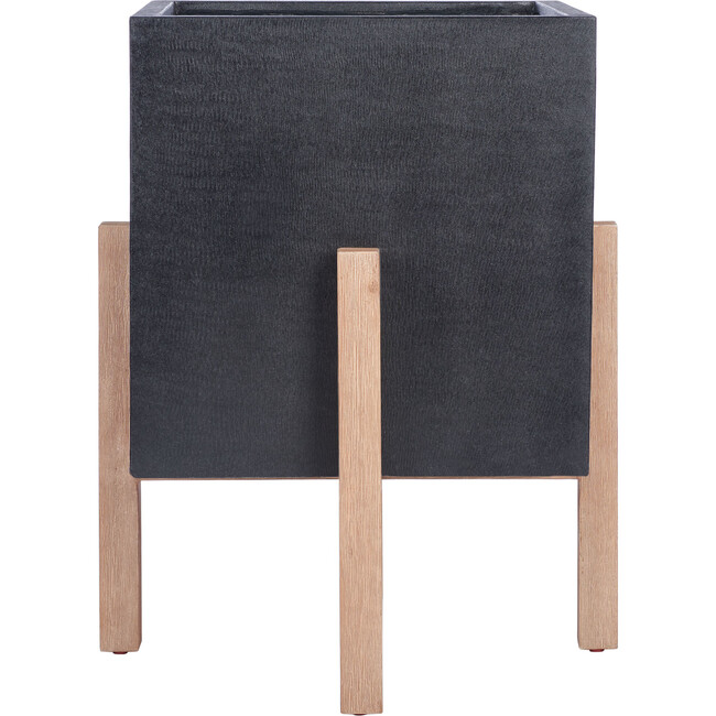 Anston Concrete Planter, Natural And Black