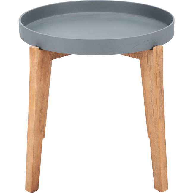 Charlen Remove Wooden Side Table, Natural And Grey