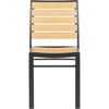 Koda Stackable Patio Chair With Wood Panels, Black And Brown - Accent Seating - 2