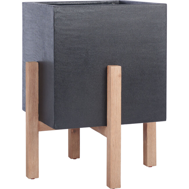 Anston Concrete Planter, Natural And Black - Planters - 2