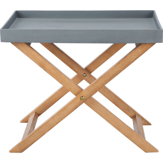 Terance Removable Tray Side Table, Natural And Grey - Accent Tables - 2