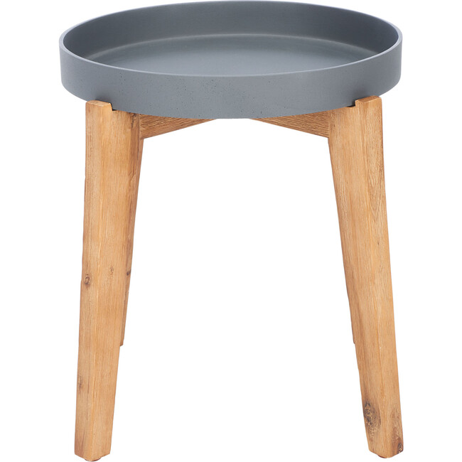 Menria Removable Tray Side Table, Natural And Grey