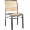 Koda Stackable Patio Chair With Wood Panels, Black And Brown - Accent Seating - 3