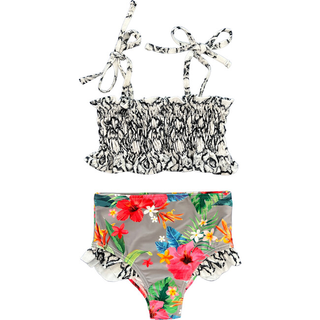 Tropicana Ruching Tie Shoulder Bikini, Isla - Two Pieces - 1