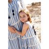 Eloise 2-Tired Center Back Slit Dress, Faded Stripe - Dresses - 2 - thumbnail