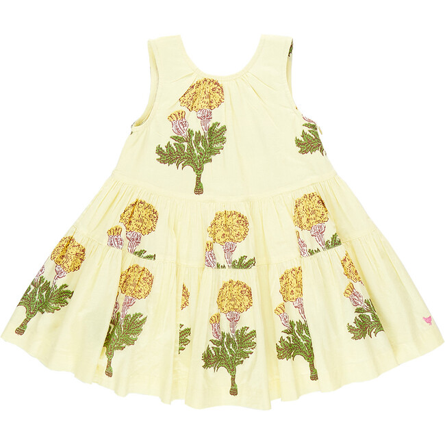 Girls Eloise Dress, Yellow Marigold