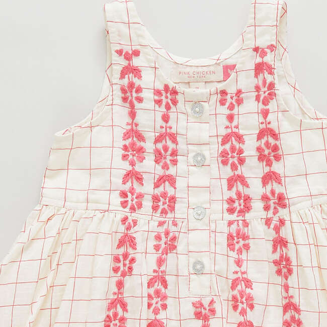 Girls Laura Dress, Pink Tattersall - Dresses - 2