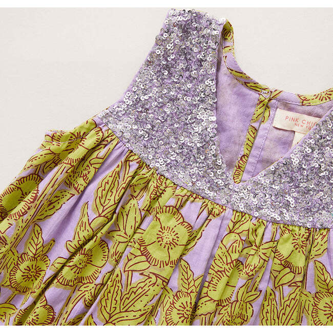 Girls Courtney Dress, Lavender Stem Floral - Dresses - 3