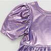 Girls Lame Laurie Dress, Dusty Purple Lame - Dresses - 3