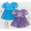 Girls Lame Laurie Dress, Dusty Purple Lame - Dresses - 4