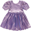 Girls Lame Laurie Dress, Dusty Purple Lame - Dresses - 5