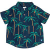 Boys Jack Shirt, Navy Palm Trees - Shirts - 1 - thumbnail