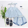 Girls Millie Short, Blue Skinny Stripe - Shorts - 4