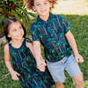 Boys Jack Shirt, Navy Palm Trees - Shirts - 2