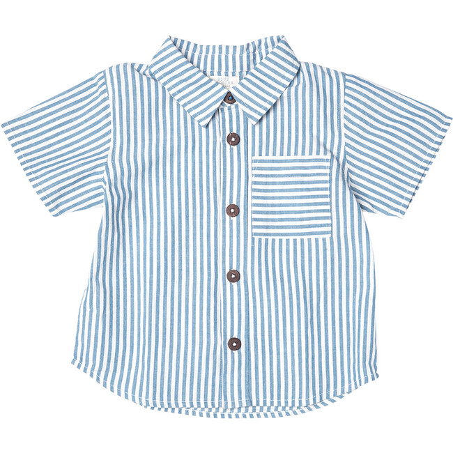 Boys Jack Shirt, Blue Skinny Stripe