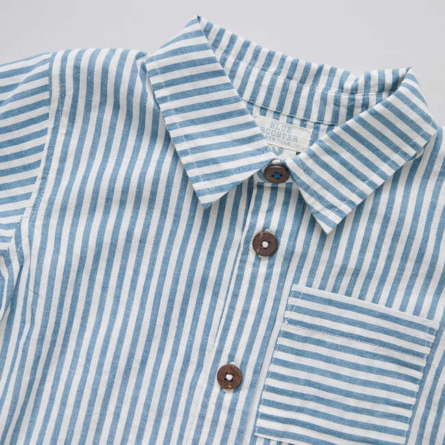 Boys Jack Shirt, Blue Skinny Stripe - Shirts - 2