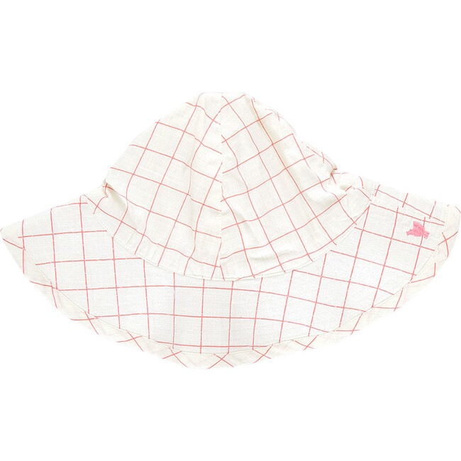 Baby Girls Sun Hat, Pink Tattersall