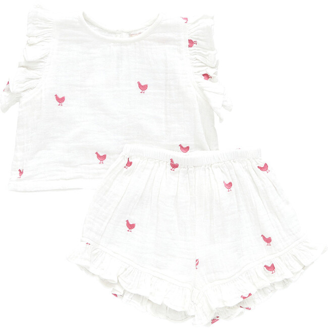 Baby Girls Roey 2-Piece Set, Pink Chickens