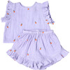 Baby Girls Roey 2-Piece Set, Lavender Oranges - Mixed Apparel Set - 1 - thumbnail